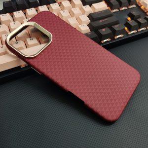 iPhone 16 Pro Max GKK Magnetic PC Carbon Fiber Texture Cover – Red