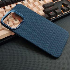 iPhone 16 Pro Max GKK Magnetic PC Carbon Fiber Texture Cover – Blue