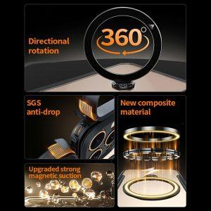 iPhone 16 Pro Max XUNDD 360 Rotating Kickstand Shockproof Cover – Black