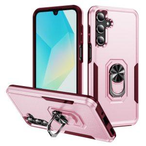 Samsung Galaxy A26 Military Ring Kickstand PC+TPU Cover – Pink + Rose