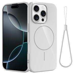 iPhone 16 Pro Max MagSafe TPU Cover with Lanyard – White