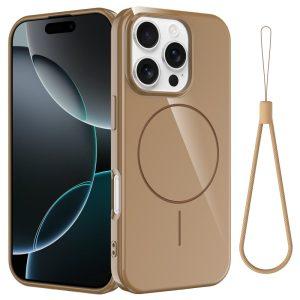 iPhone 16 Pro Max MagSafe TPU Cover with Lanyard – Gold