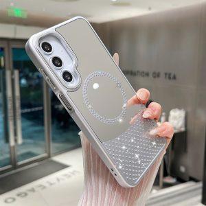 Samsung Galaxy A36/A56 5G Magsafe Mirror Surface Glitter TPU+PC Cover – Silver