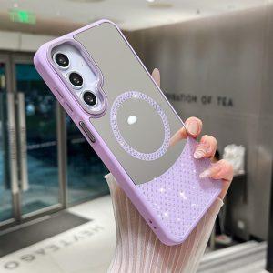 Samsung Galaxy A36/A56 5G Magsafe Mirror Surface Glitter TPU+PC Cover – Purple