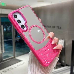 Samsung Galaxy A36/A56 5G Magsafe Mirror Surface Glitter TPU+PC Cover – Rose