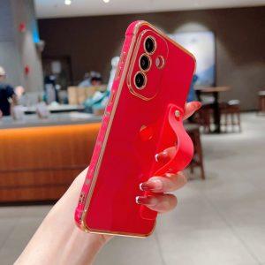 Samsung Galaxy A56 5G Love Heart Soft TPU Cover With Strip Kickstand – Rose