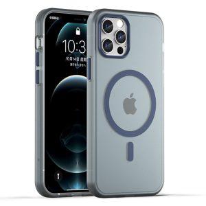 iPhone 12/12 Pro TPU + PC Translucent Matte Magsafe Cover - Dark Blue
