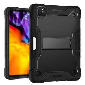 iPad 11 (A16)/ 10TH Gen Silicone + PC Tablet Cover with Kickstand – Black