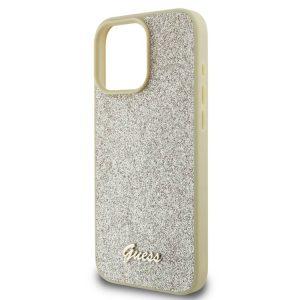 iPhone 16 Pro Max Guess Fixed Glitter Hard Cover - Gold (GUHCP16XHGGSHD)