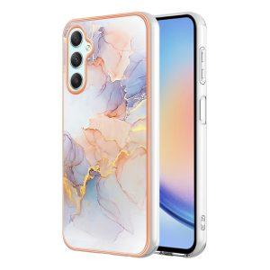 Samsung Galaxy A26 IMD Marble Flower Pattern TPU Cover – Marble White
