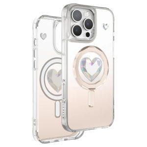 iPhone 16 Pro Max Levelo Hearts Magsafe Cover – Rose Gold Transparent (LVLHMC16PMTR)