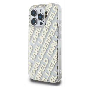 iPhone 16 Pro Max Karl Lagerfeld Electroplated Logo IML Hard Cover – Gold(KLHCP16XHKFOEMD)