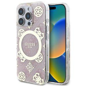 iPhone 16 Pro Max Guess Magsafe IML 4G Design With Peony Cover – Pink (GUOHMP16XH4PYEEP)