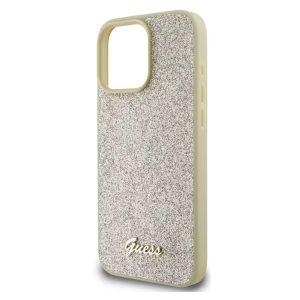 iPhone 16 Pro Max Guess Fixed Glitter Hard Cover – Gold (GUHCP16XHGGSHD)