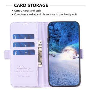 Redmi Note 14 Pro 4G BINFEN COLOR BF31 Leather Flip Folio Wallet Cover – Purple