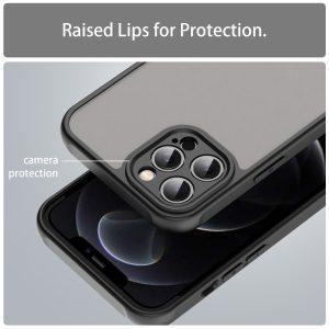 iPhone 12 Pro Max Drop Proof Translucent PC + TPU Cover – Black