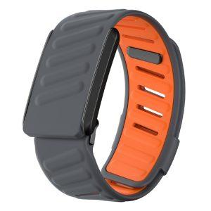 WHOOP 4.0 Fitness Tracker Adjustable Silicone Wristband Strap – Dark Grey+Orange