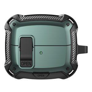 Samsung Galaxy Buds3/Buds3 Pro TPU+PC Anti-Drop Case with Buckle – Green