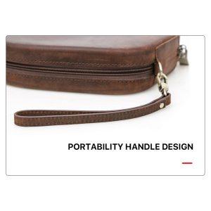 AirPods Max CONTACTS FAMILY Horse Texture Genuine Leather Headphone Storage Case – Coffee