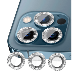 iPhone 13 Pro Glitter Silver Bacas Lens Protector