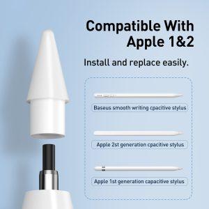 BASEUS Apple Pencil 1st / 2nd Gen Stylus Tips 2pcs – White