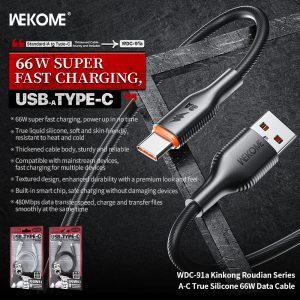 Wekome Kingkong Roudian Series USB-A to Type-C 66W Cable WDC-91a – Black