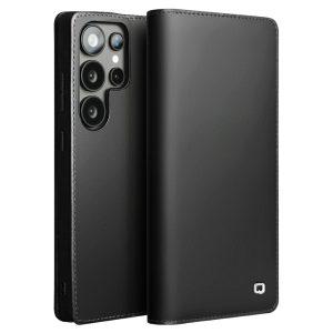Samsung Galaxy S25 Ultra QIALINO Leather Flip Cover – Black