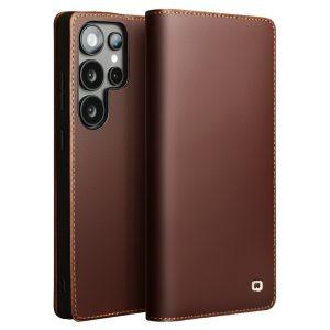Samsung Galaxy S25 Ultra QIALINO Leather Flip Cover – Brown