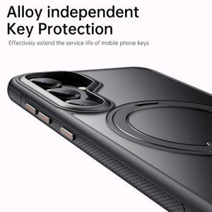Samsung Galaxy S25+ PC+TPU Magnetic Kickstand Cover – Matte Black