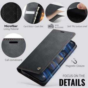 iPhone 13 Pro Max CASEME Leather Flip Cover – Black