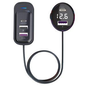 100W YQ4 PD30W 5 Ports Car Charger - Black