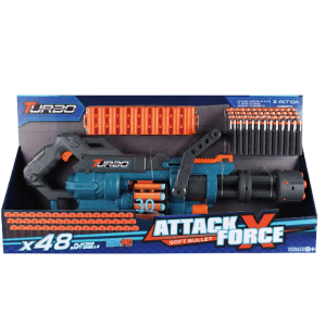 Turbo Attack Force Soft Bullet Gun – Blue