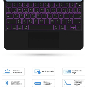 iPad 10th GEN / 11(A16) Blupebble Magic Keyboard With Trackpad Eng/Arb BP-FOLIO-MT10G-AR-EN-BK