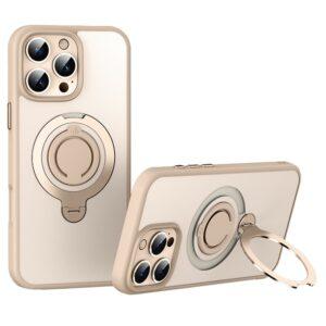 iPhone 16 Pro Max MagSafe Kickstand Matte Cover With Silicone Ring – Gold
