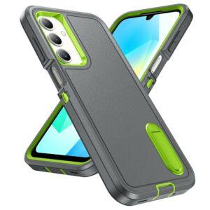 Samsung Galaxy A16 4G/5G EVA 3-in-1 Design Kickstand Cover – Gray + Green