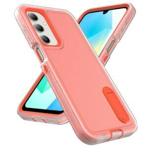 Samsung Galaxy A16 4G/5G EVA 3-in-1 Design Kickstand Cover – Transparent + Orange