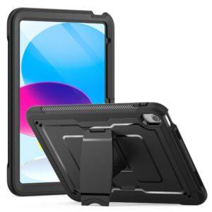 iPad (2025) / 10.9 (2022) Tablet Cover with Zinc Alloy Kickstand – Black