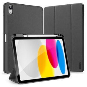 DUX DUCIS Domo Series iPad 10.9 (2022) Tri-Fold Stand Flip Leather Cover – Black