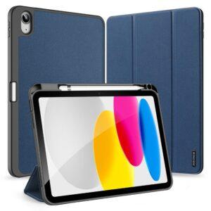 DUX DUCIS Domo Series iPad 10.9 (2022) Tri-Fold Stand Flip Leather Cover – Blue
