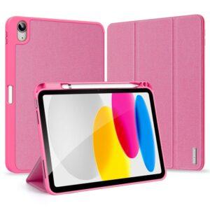 DUX DUCIS Domo Series iPad 10.9 (2022) Tri-Fold Stand Flip Leather Cover – Rose