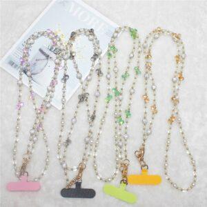 Sparkling Diamond Beads Phone Strap - Mixed Colors
