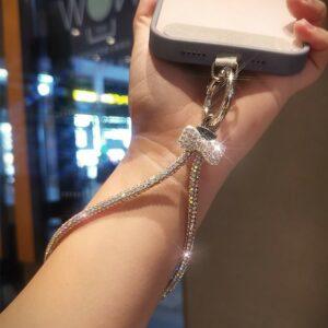 Wrist  Short Phone Lanyard Rhinestone Glitter Strap