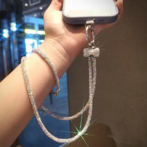 Neck/Wrist Phone Lanyard Rhinestone Glitter Strap