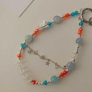 Cell Phone Lanyard 26cm Beads Wrist Strap – Mixed Colors