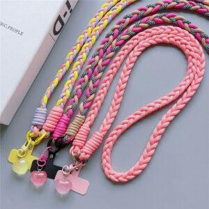 Phone Lanyard Weaving Polyester Shoulder Strap – Mixed Colours