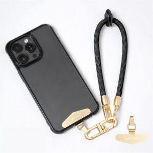 LEEU DESIGN 30cm Smartphone Strap Lanyard with Metal Tether Tab – Black
