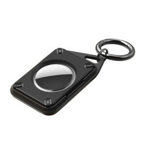 Apple AirTag TPU+PC Cover Keyring Holder – Black/Carbon Fiber