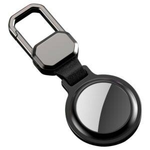 Apple AirTag Aluminium Alloy Keychain Magnetic Tracker Holder – Black