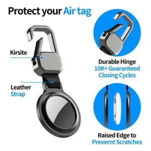 Apple AirTag Aluminium Alloy Keychain Magnetic Tracker Holder – Grey
