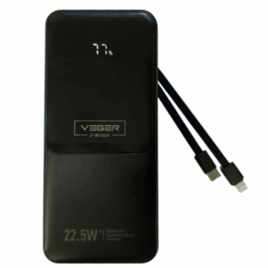 VEGER VP-3018 30000mah PD 22.5W + Digital Power Display – Black